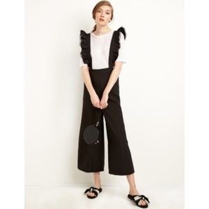pixie market ruffle suspender jumpsuit